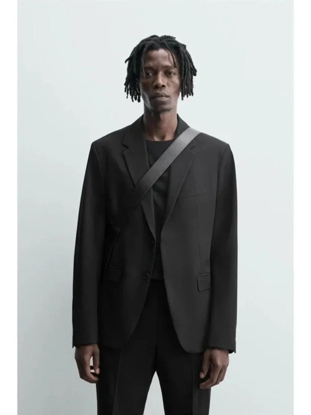 Zara Men Comfort Suit Jacket Blazer EU 56 US 46 Black slim fit 4456/999 NWOT